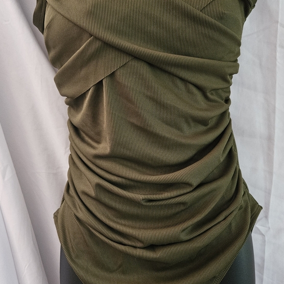 Cupshe Tops - Cupshe Olive Green Draped Tank Top
